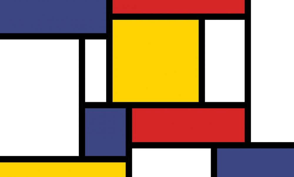 many small colored rectangles showing against a larger white grid