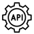 api text inside a gear icon