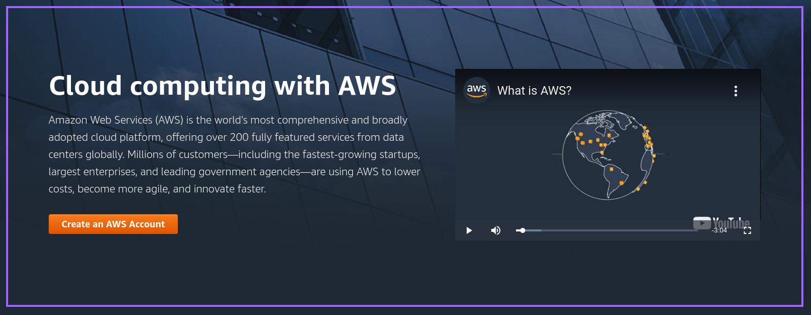 cloud computer with aws webpage screenshot graphic
