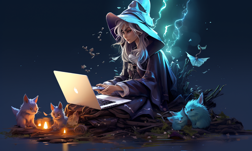 digital wizard female figure