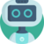 rounded blue robot head icon