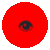 red eye in a round frame icon