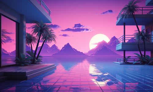 vaporwave beach image