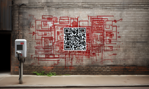 qr code on a wall